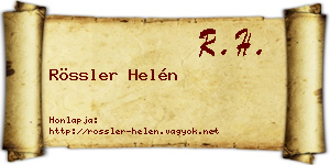 Rössler Helén névjegykártya
